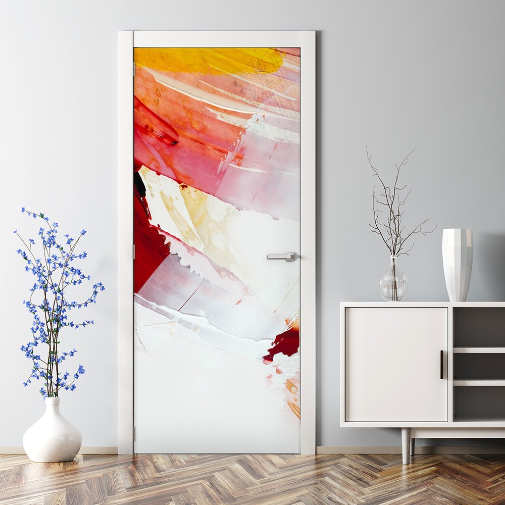 Traditional Stained Watercolor Decal - Bubble-Free Door Sticker