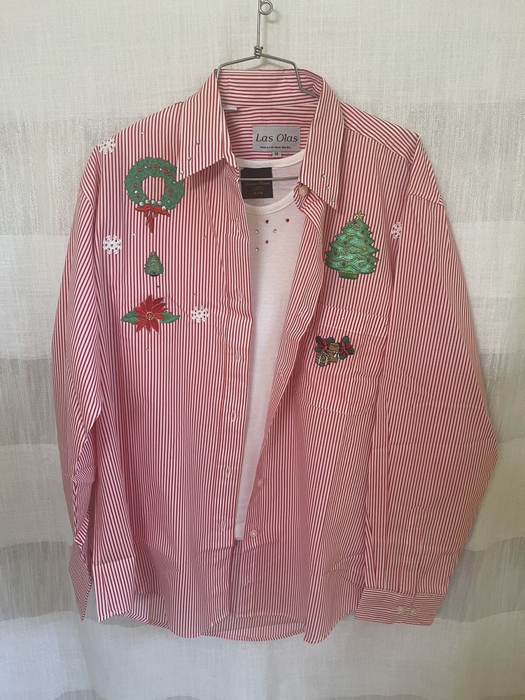 Las Olas Holiday Pinstripe Shirt Set in Medium - New & Stylish