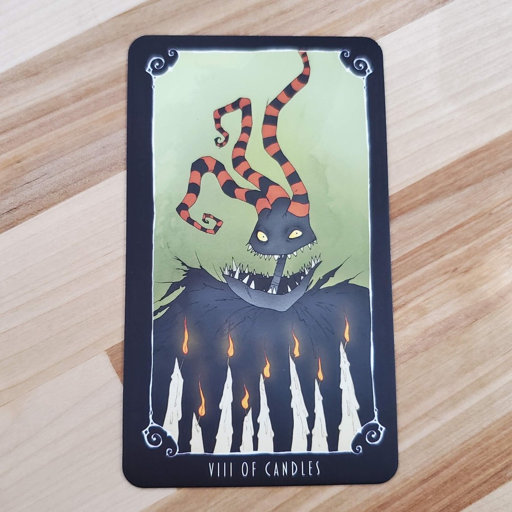 Harlequin Demon VIII of Candles Nightmare Before Christmas Tarot Card