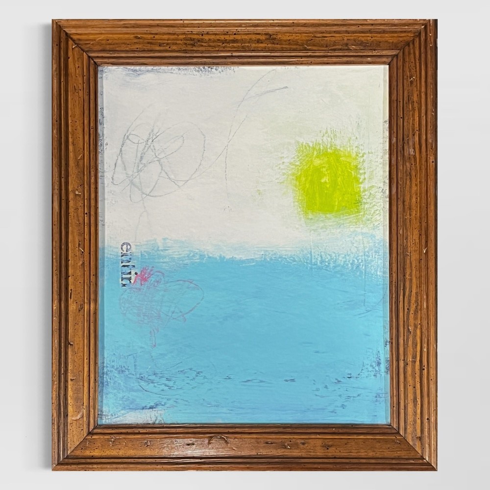 Original Framed Mixed Media Abstract Art Painting 