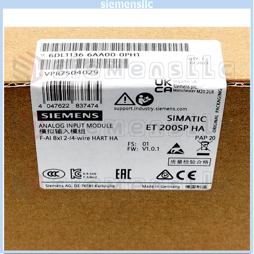 6DL1136-6AA00-0PH1 Siemens SIMATIC ET 200SP Analog Input Module UPS Express