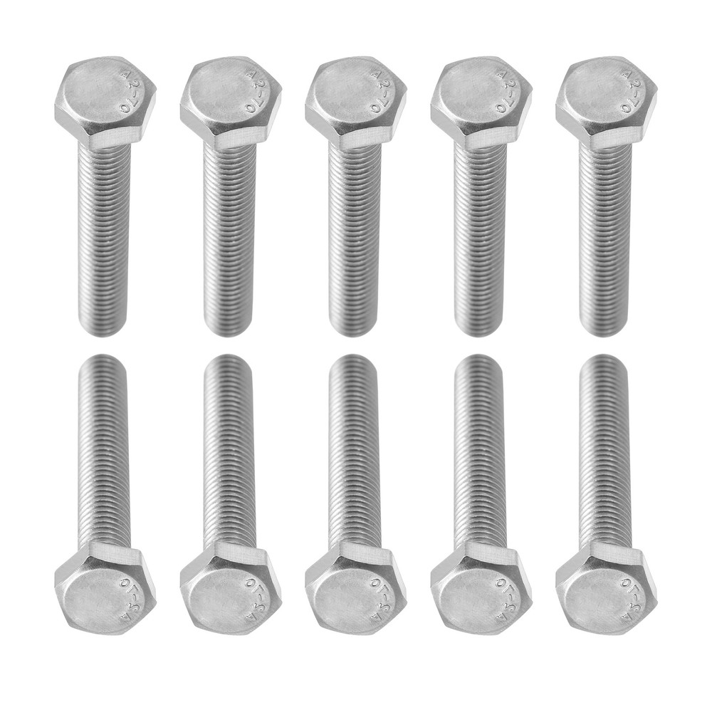 M8x50mm(DxL) 15Pack 304 Stainless Steel Hexagon Head Cap Bolts Screws