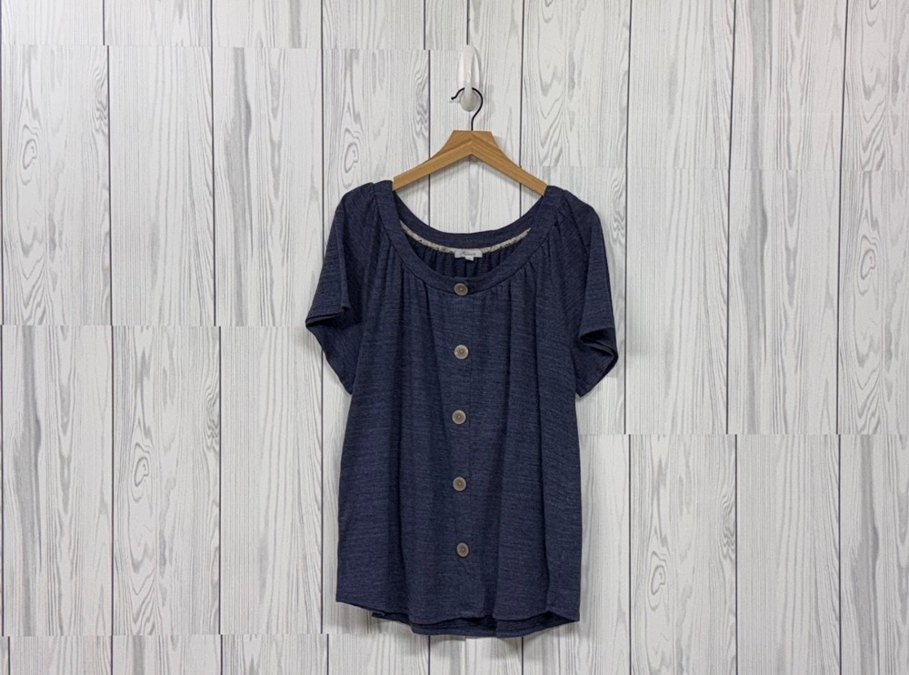89th and Madison top womens size 1x short sleeve blouse stretch