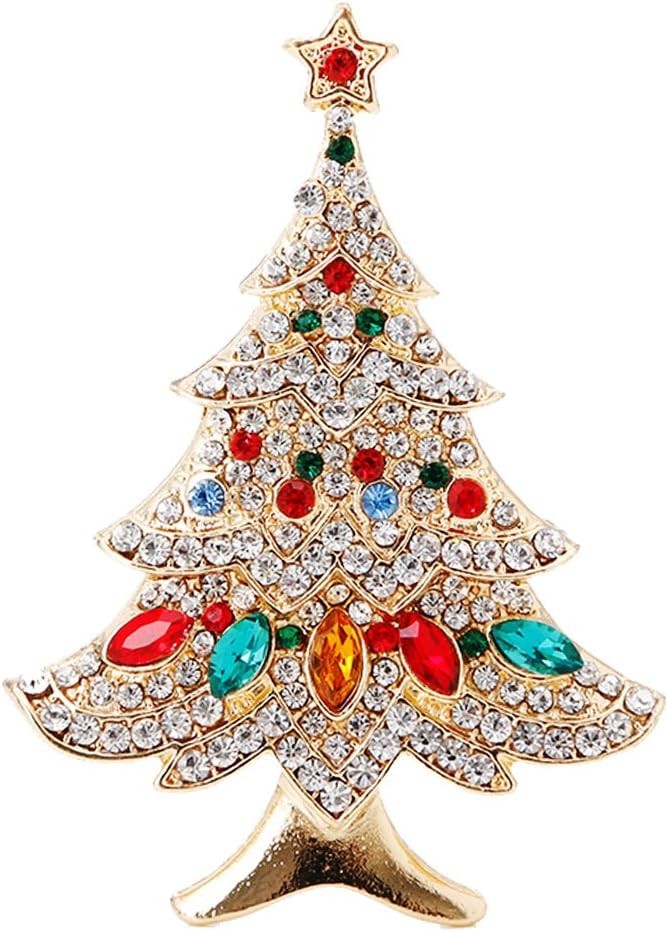 Vintage Rhinestone Christmas Tree Brooch Pin – Holiday Jewelry
