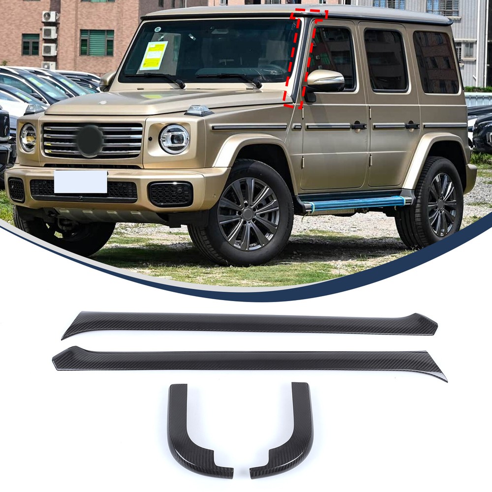 Real Carbon Fiber Front Windshield A Pillar Trim For Benz G Class W465 G500 25+