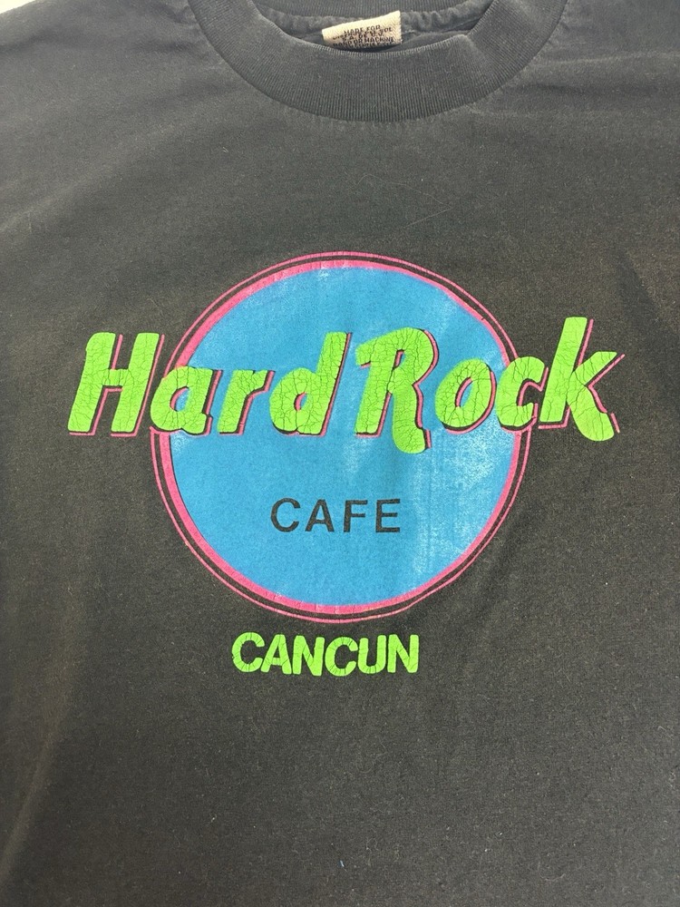 Hard Rock Cafe Cancun Single Stitch T- Shirt Size XXL Black