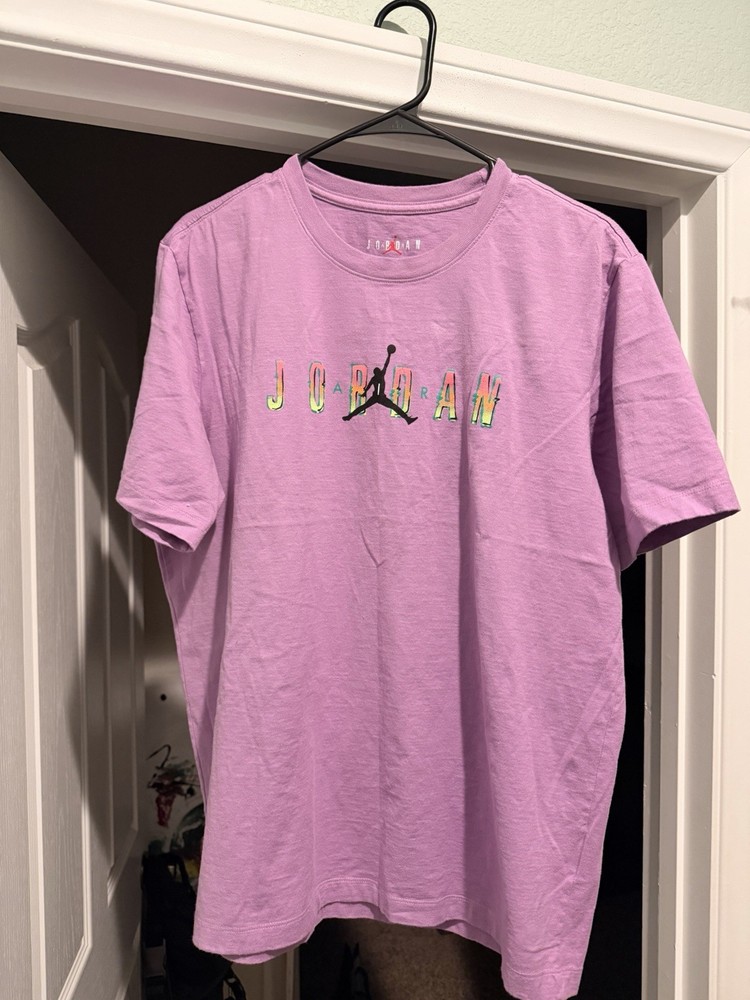 Jordan Jumpman Graphic Shirt Mens L Purple Basketball Tee GLOBE