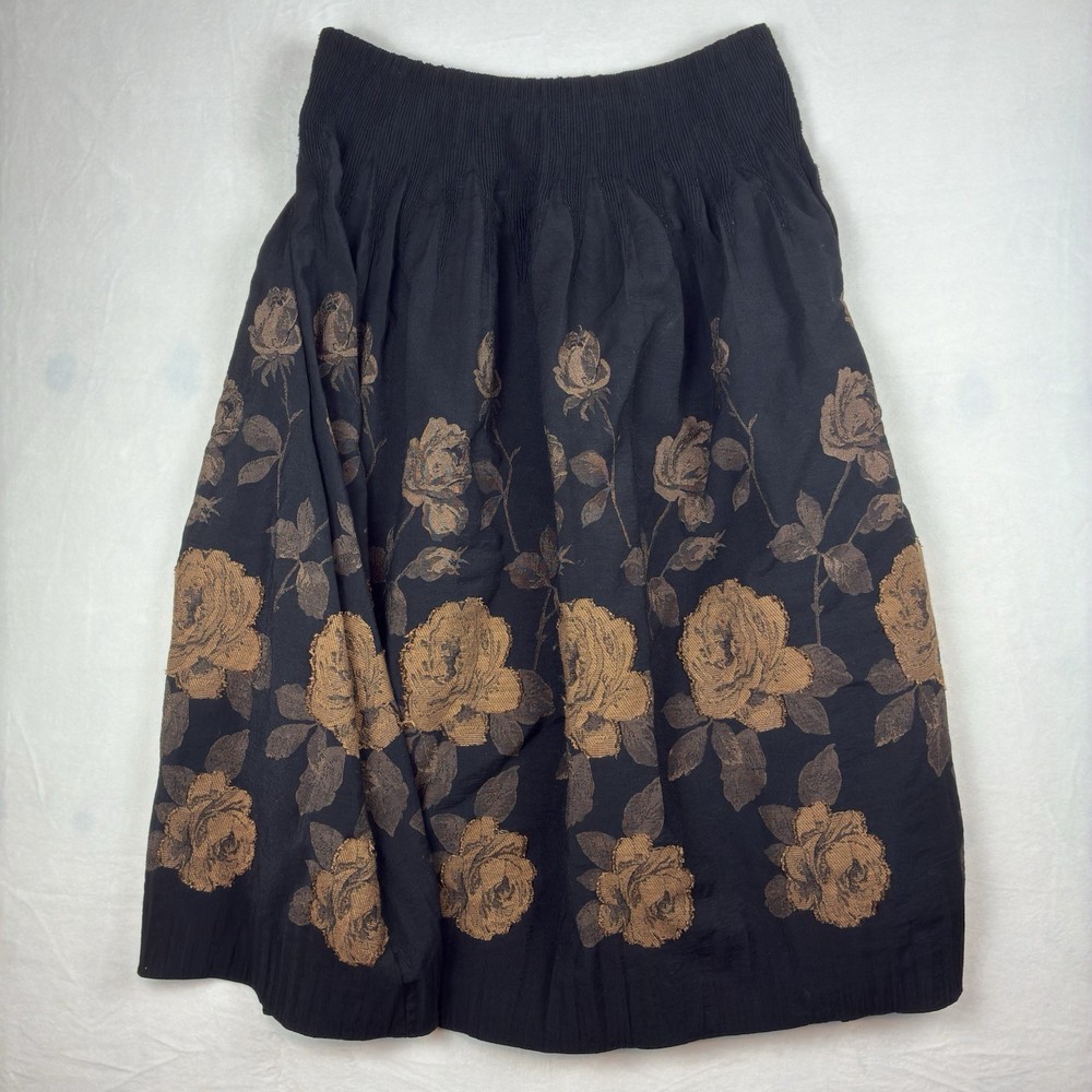 DressBarn Women’s Black Floral Jacquard Midi Skirt Size 18