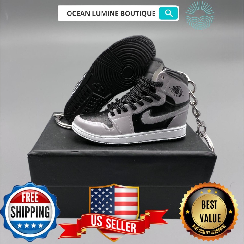 Air Jordan 3D Mini Sneaker Keychain, Basketball Sneaker Collectible, Box Options