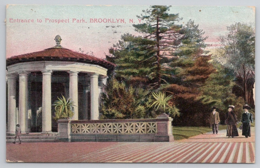 1909 Prospect Park Entrance Brooklyn NY Postcard - Vintage New York City