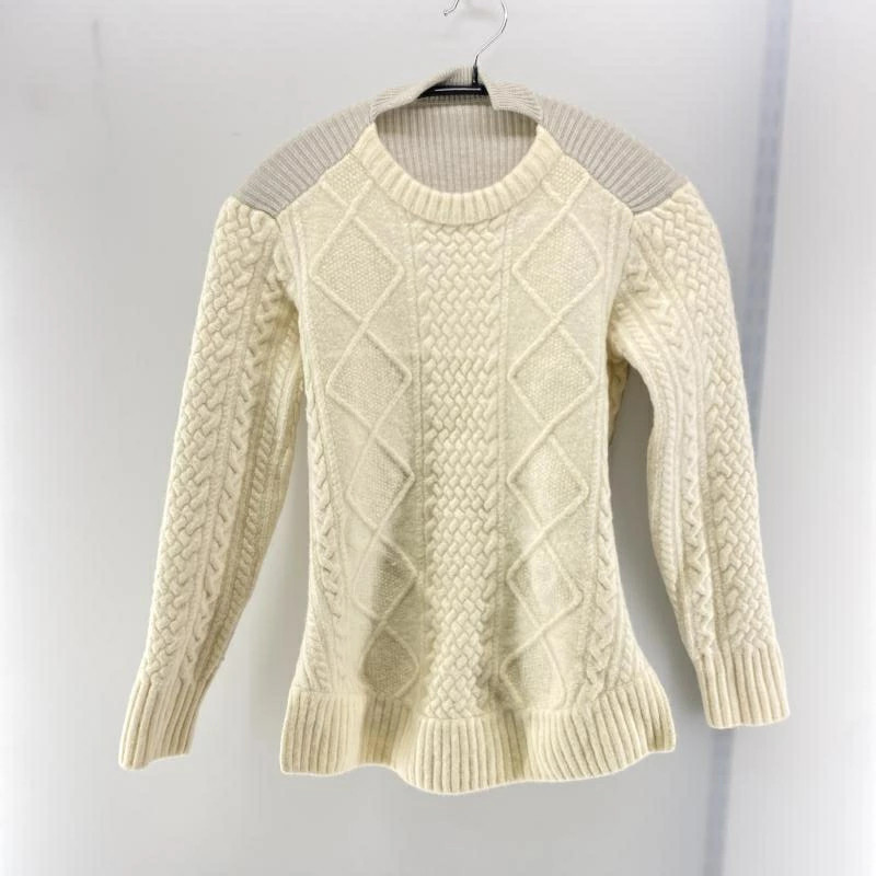 Sacai Wool Knit Sweater Size 1 White Gray Used Fashion Vintage