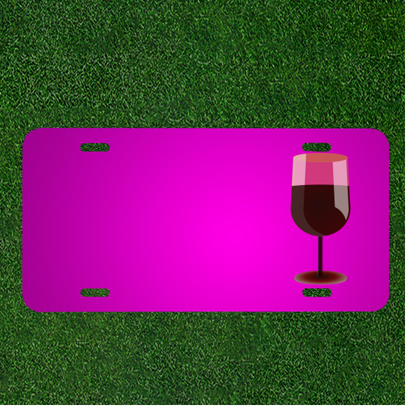 Custom Personalized Car License Plate With Add Names To Wine Glass Glass Wine