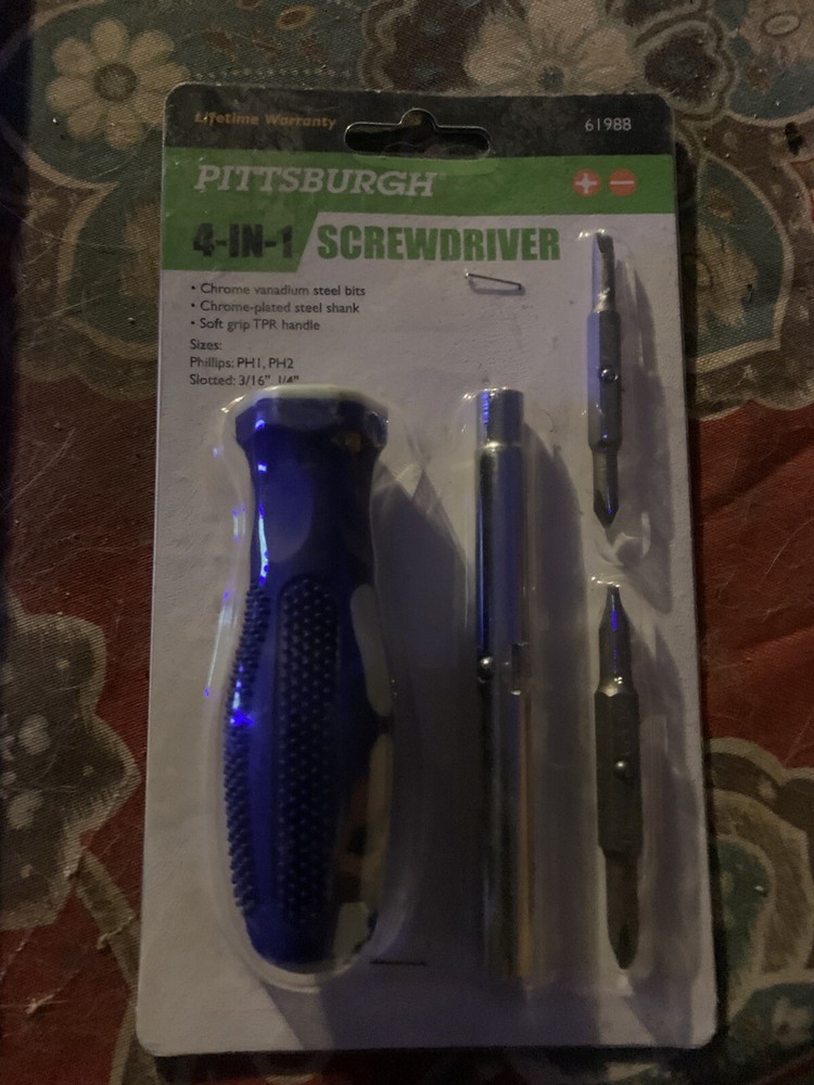 4-in-1 Pittsburgh Quick Flip Screwdriver Set Fast Change Multi Bit Tool