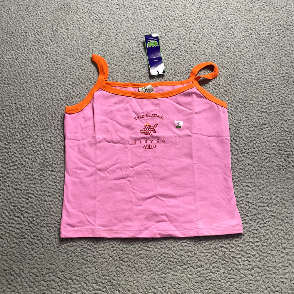 Vintage Todd Oldham Top Women Medium Pink Fishes Tank Top NWT Y2K 90s USA Made