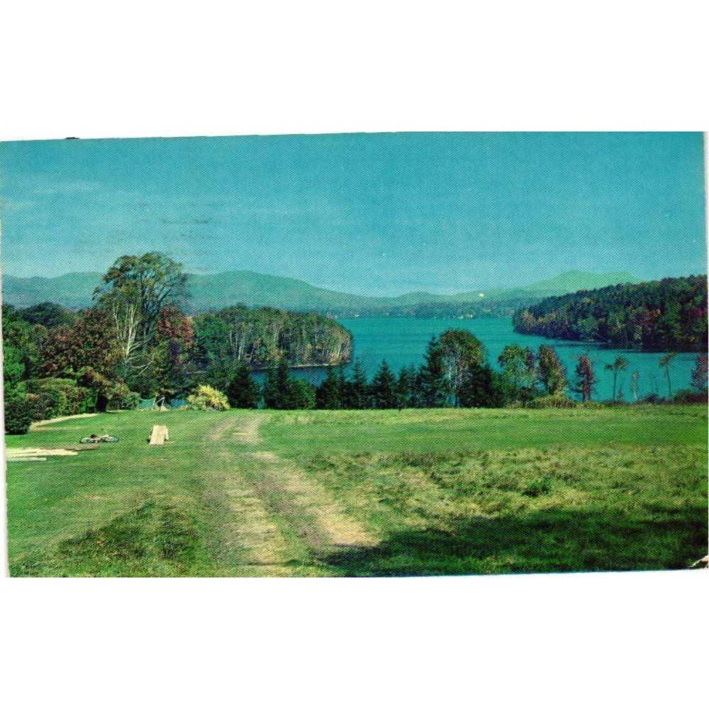 Vintage 1953 Onota Lake Pittsfield Massachusetts Berkshires Postcard Kodachrome