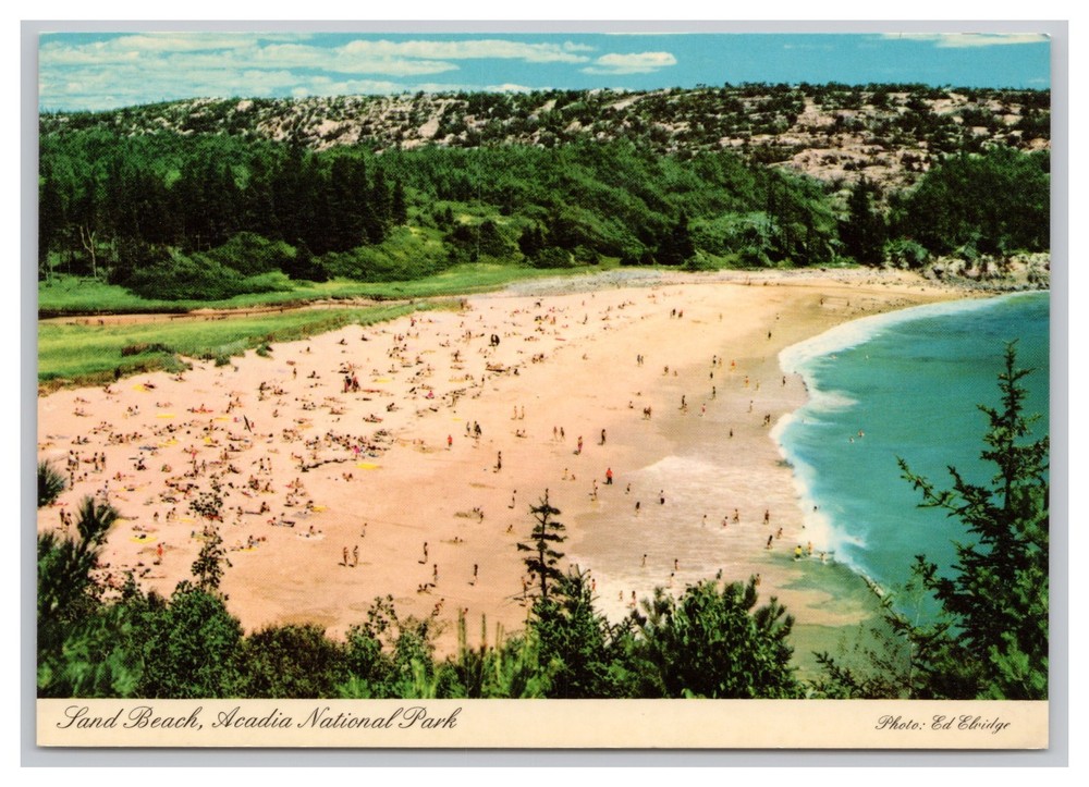 Sand Beach Bar Harbor Acadia National Park Maine Vintage Postcard 6x4 Unused-image