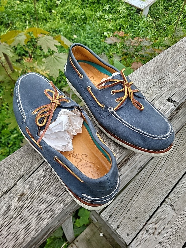 Sperry Leather Gold Cup Loafers Boat Shoes Blue Grey AO 2 Eye Top Sider 10.5 Men