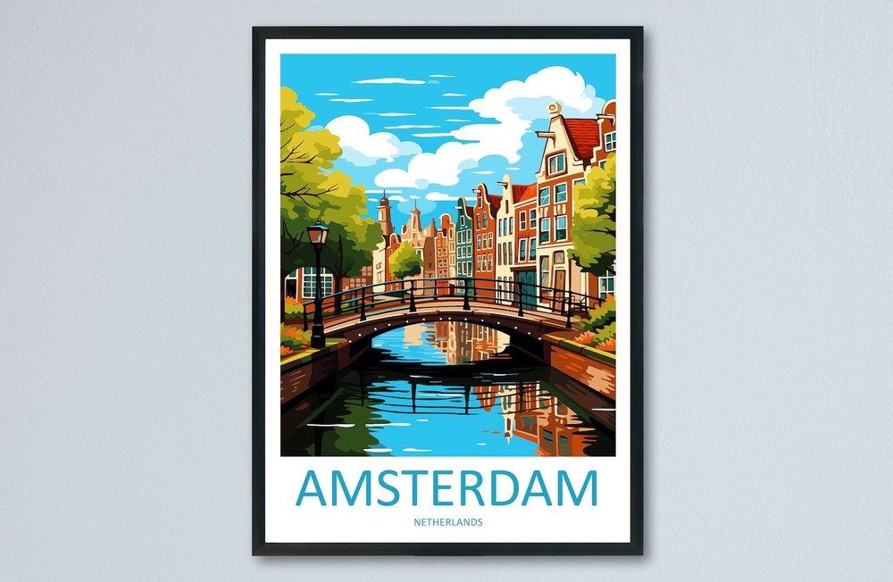 Amsterdam Travel Print Wall Art Amsterdam Wall Hanging Home Dcor Amsterdam Gift