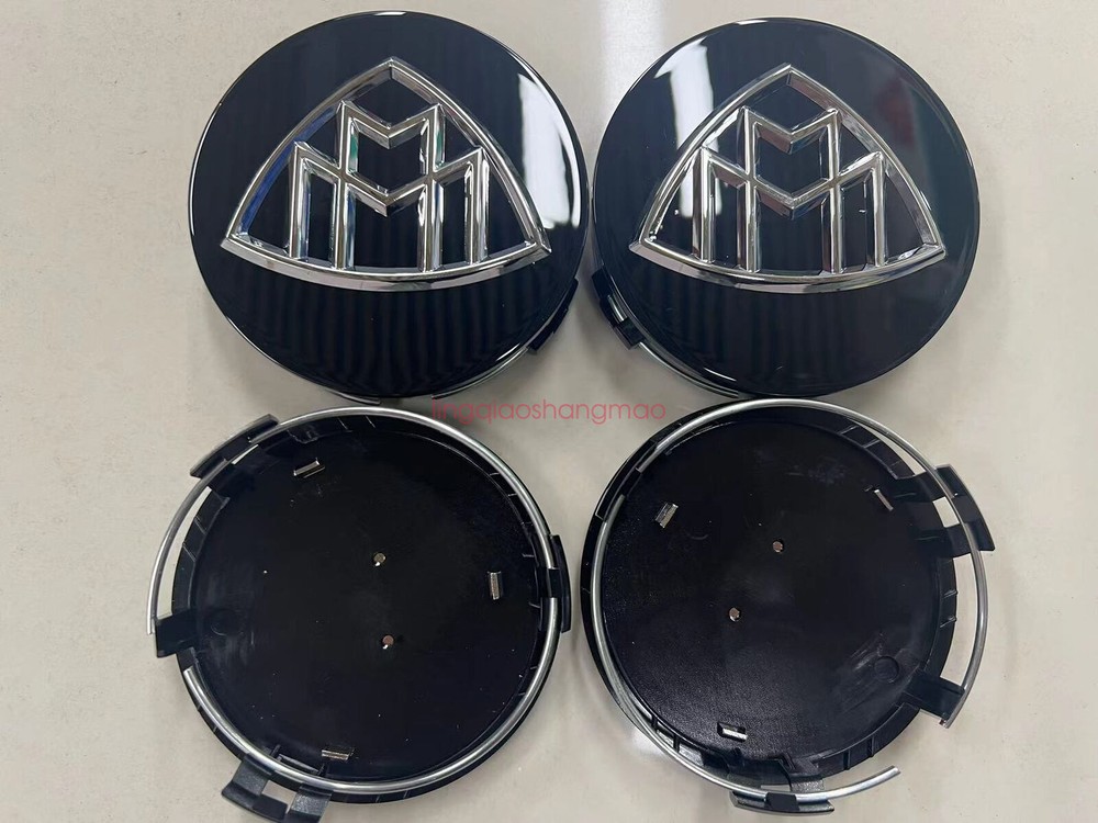 OEM Genuine Mercedes Maybach Alloy Wheel Centre Black Silver 75 mm Hub Covers