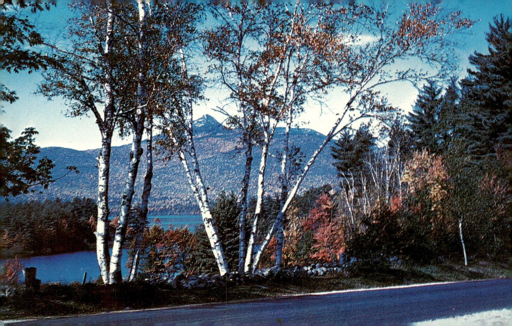 1950s Mt Chocorua and Lake White Mountains NH Lusterchrome Tichnor Postcard