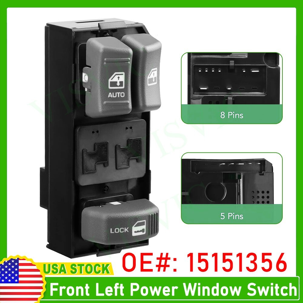 Chevy GMC 1500 Left Front Power Window Switch for 2-Door Models