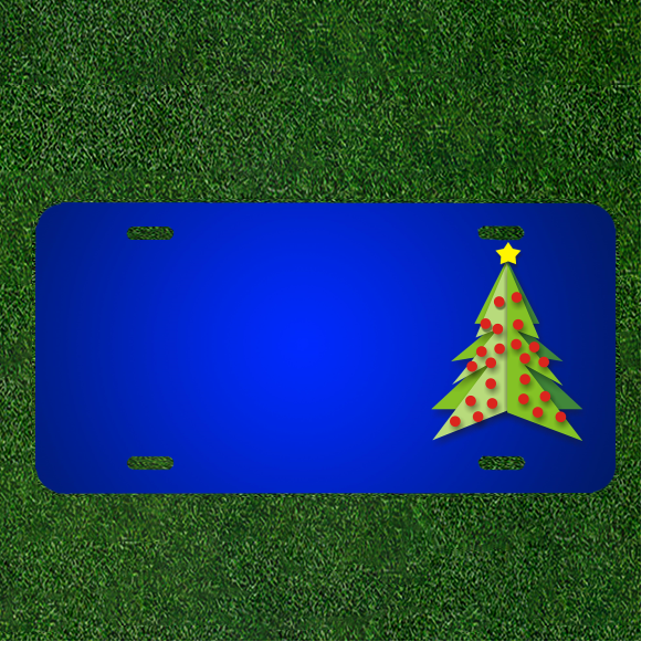 Custom Personalized Pine Christmas Red Sphere License Plate with Names