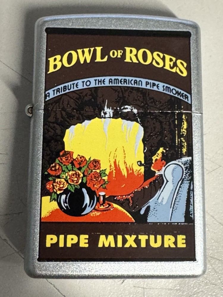 Zippo 2000 Bowl Of Roses Tobacco Tin Series Chrome Lighter Sealed In Box D473