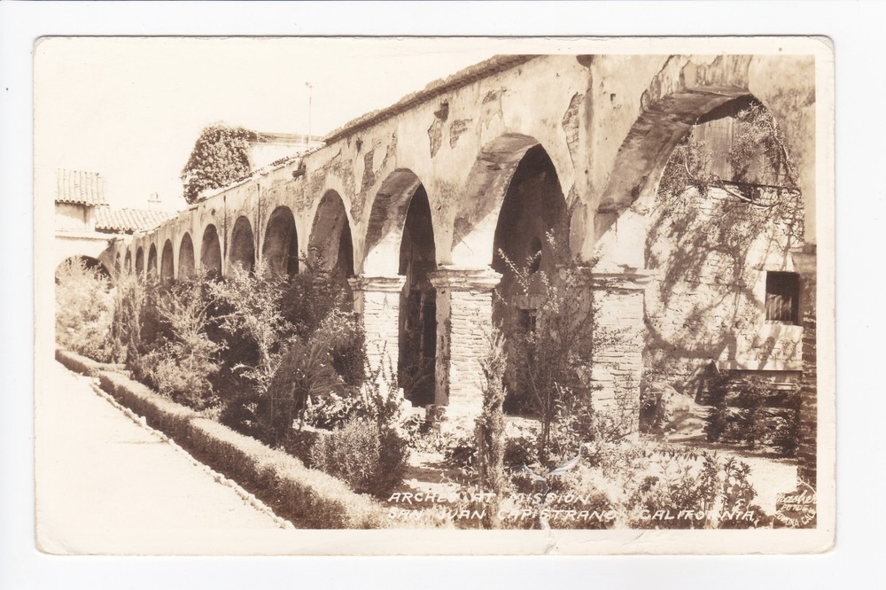 Arches At Mission San Juan Capistrano California RPPC Real Photo Postcard