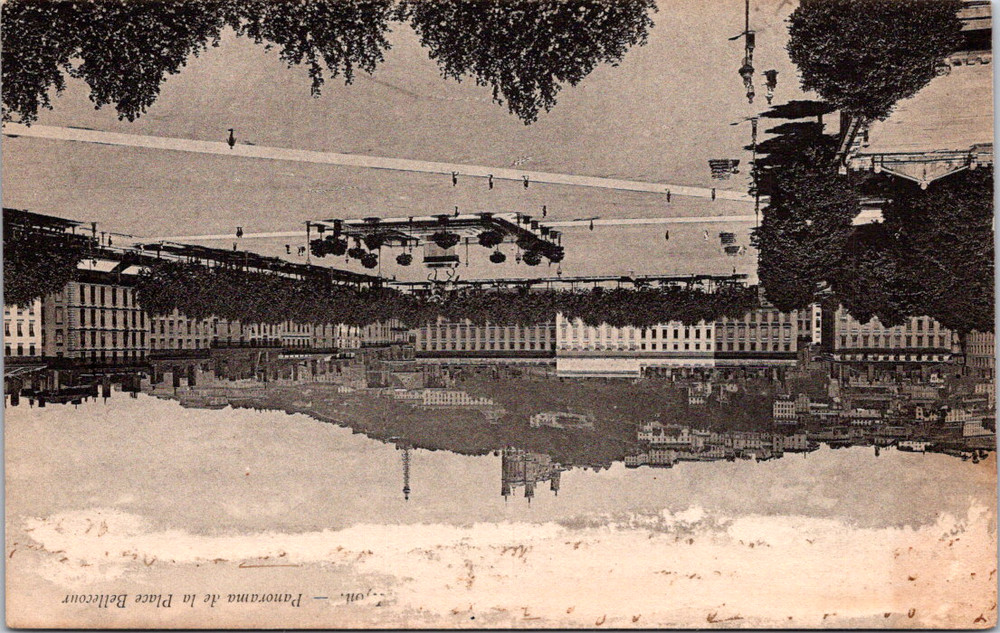 Vintage Postcard Place Bellecour Lyon France Aerial View