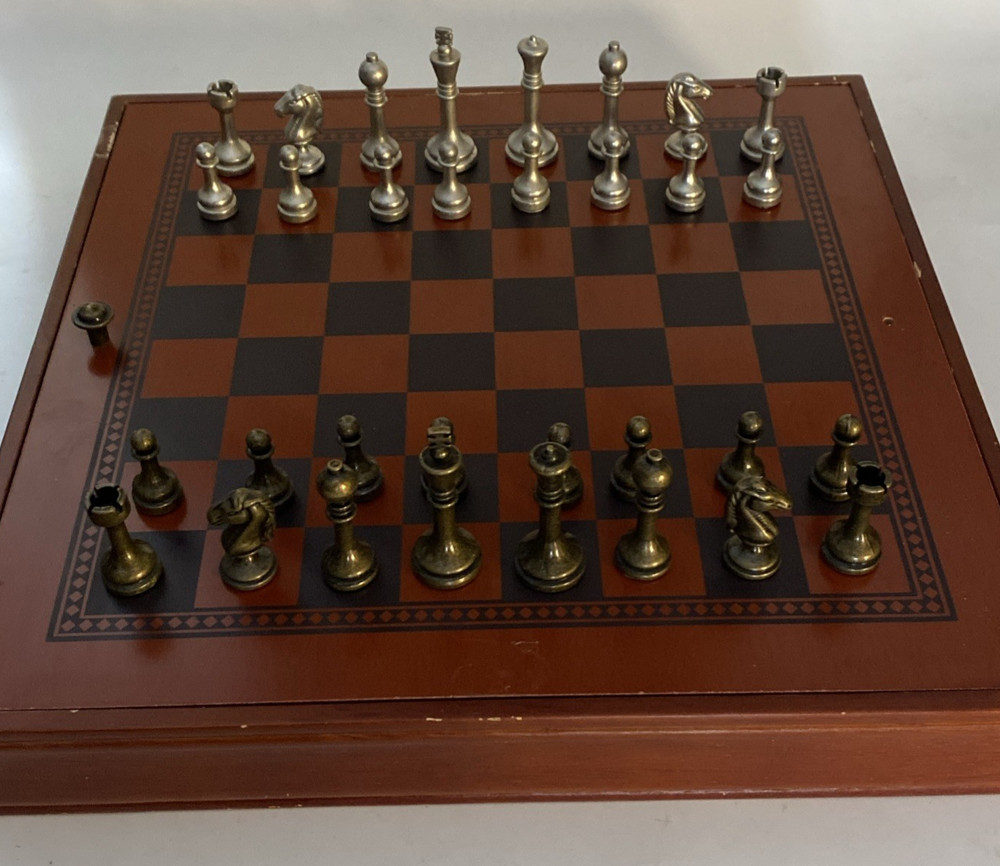 Chess Backgammon Wooden  Multi Game Set  Case Cribbage Checkers Poker Dominoes
