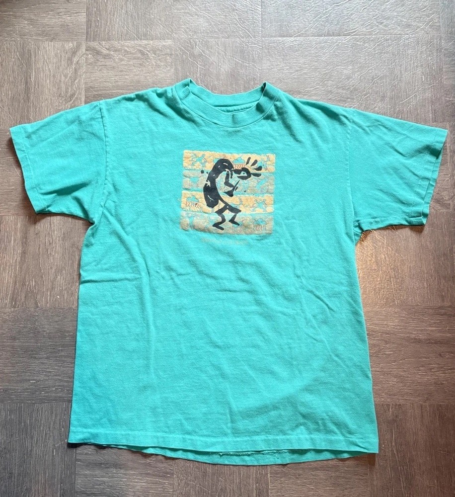 Vintage Hanes Beefy-T Medium Kokopelli Graphic Crew Neck  T-Shirt Made in USA