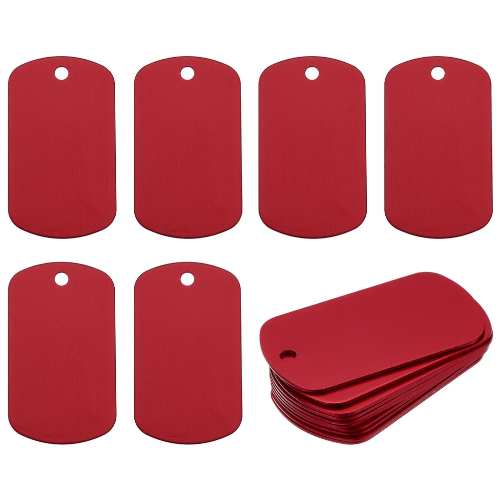 Aluminum Blank Tags Metal Stamping Blanks - 2 x 1.2 Inch Red 25 Pcs