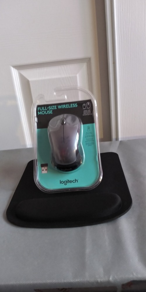 Logitech M310 Wireless Mouse with USB Receiver and Mouse Pad in Black & Grey