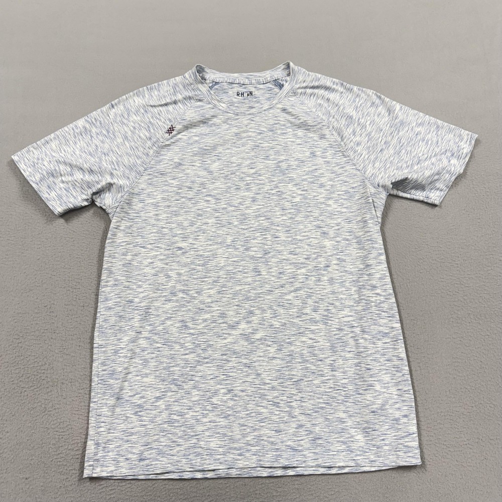 Rhone Shirt Mens Medium Blue Heather Performance Athletic Crewneck Tee