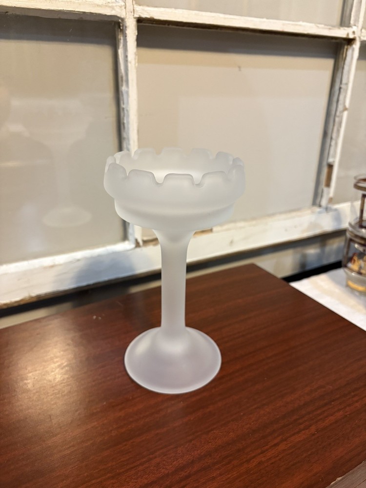 Vintage Partylite Frosted Satin Pedestal Fairy Lamp Base