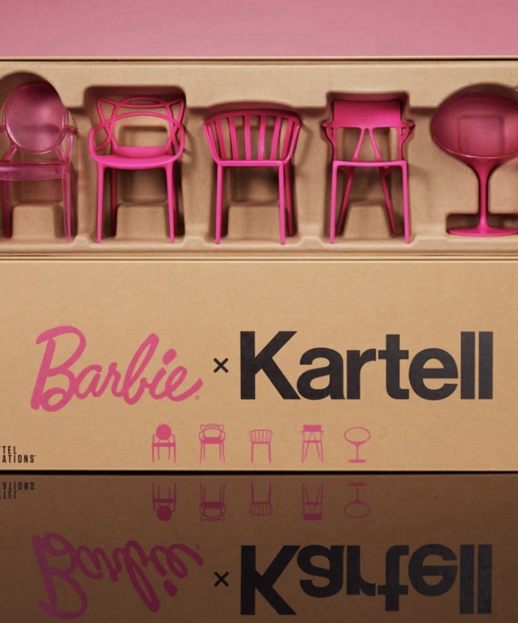 2024 Barbie x Kartell 5 Designer Chairs in Shipper NRFB HWY48 Collectible Set