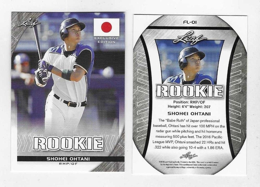 2018 LEAF EXCLUSIVE LIMITED EDITION RC JAPAN FLAG SHOHEI OHTANI #FL001