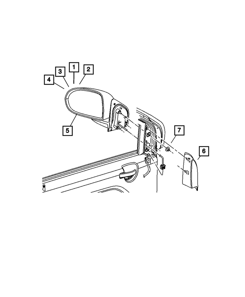 Genuine Mopar Outside Rear-View Mirror Left 5155459AG