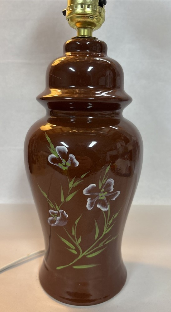 Classic Vintage 1970s Ceramic Ginger Jar 12” Table Lamp TESTED/WORKS!