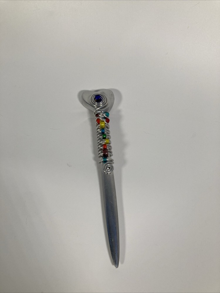 Jill Fagin NYC Wire Beaded Letter Opener Aluminum Jewelry One of a Kind