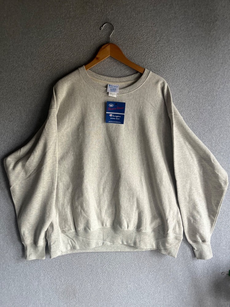 Champion Reverse Weave Sweater Mens 2XL Beige Crew Neck Fleece NWT