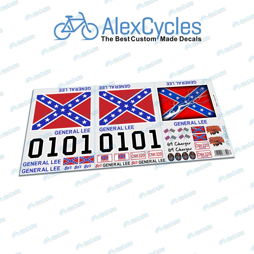 1:10 Scale GENERAL LEE DUKE OF HAZZARD Full Decals Stickers Tamiya HPI New Look