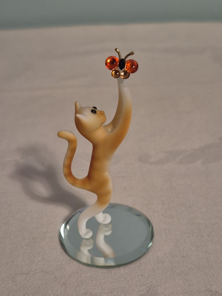 Glass Baron Orange Kitty Cat Figurine
