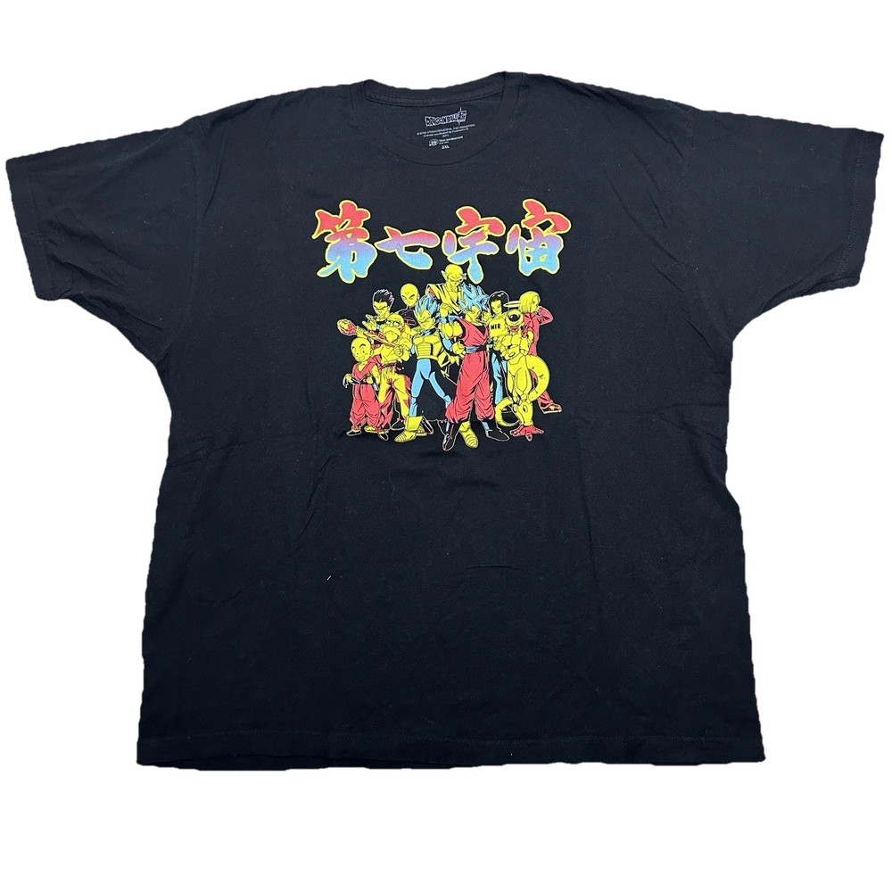 Dragon Ball Z Mens Super Anime T-Shirt  2XL Black Graphic Tee Goku Vegeta Crew