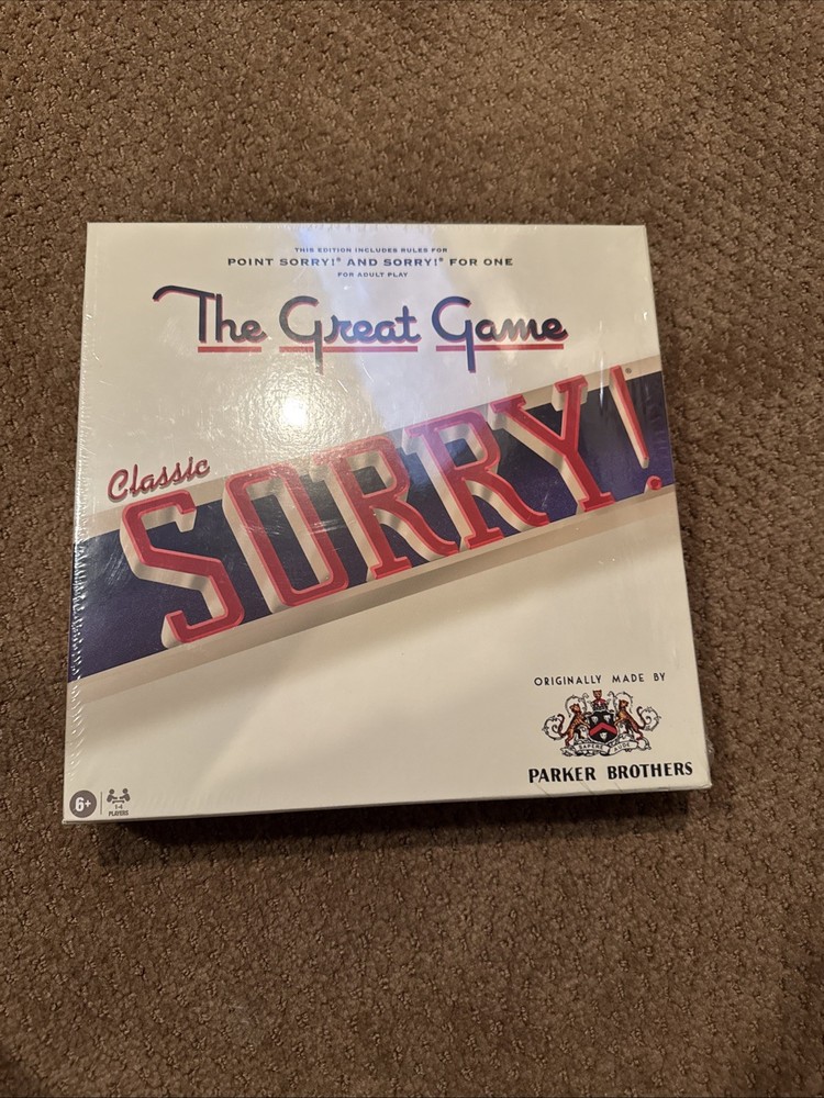 New and Sealed Classic Sorry Board Game Excellent Condition Parker Brothers (2H)