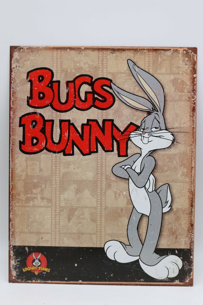 Vintage Bugs Bunny Retro Metal Tin Sign 12.5x16 Inches
