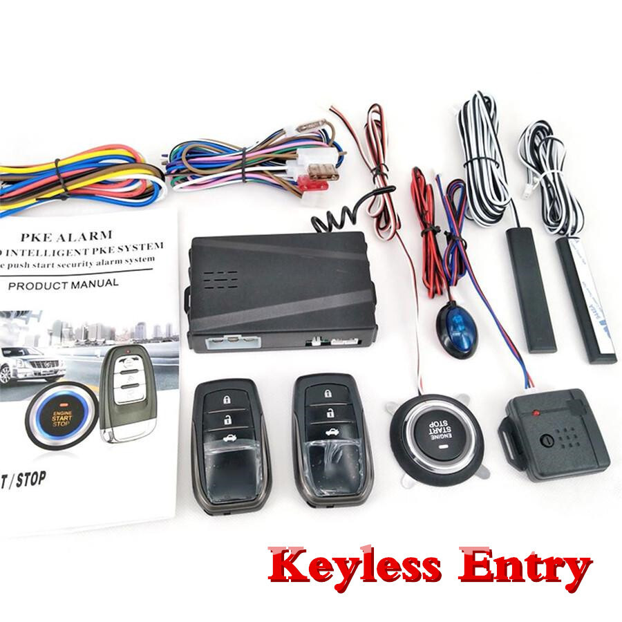 Keyless Entry Push Start Stop System with Remote Control Car Alarm Starter Kit  