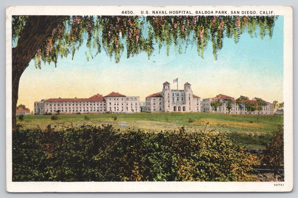 US Naval Hospital Balboa Park San Diego CA 1928 Postcard