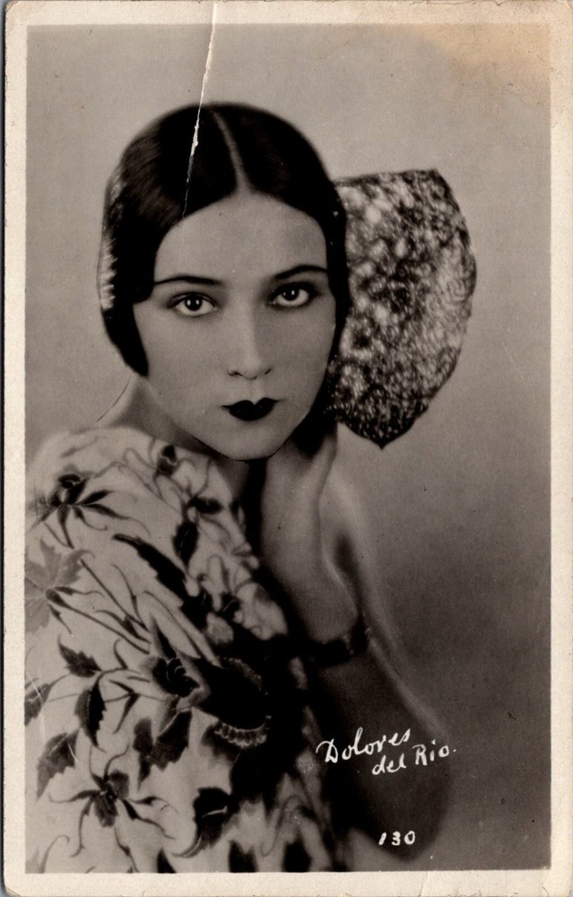 Dolores del Rio RPPC Postcard Vintage Hollywood Actress Star 1920s #130