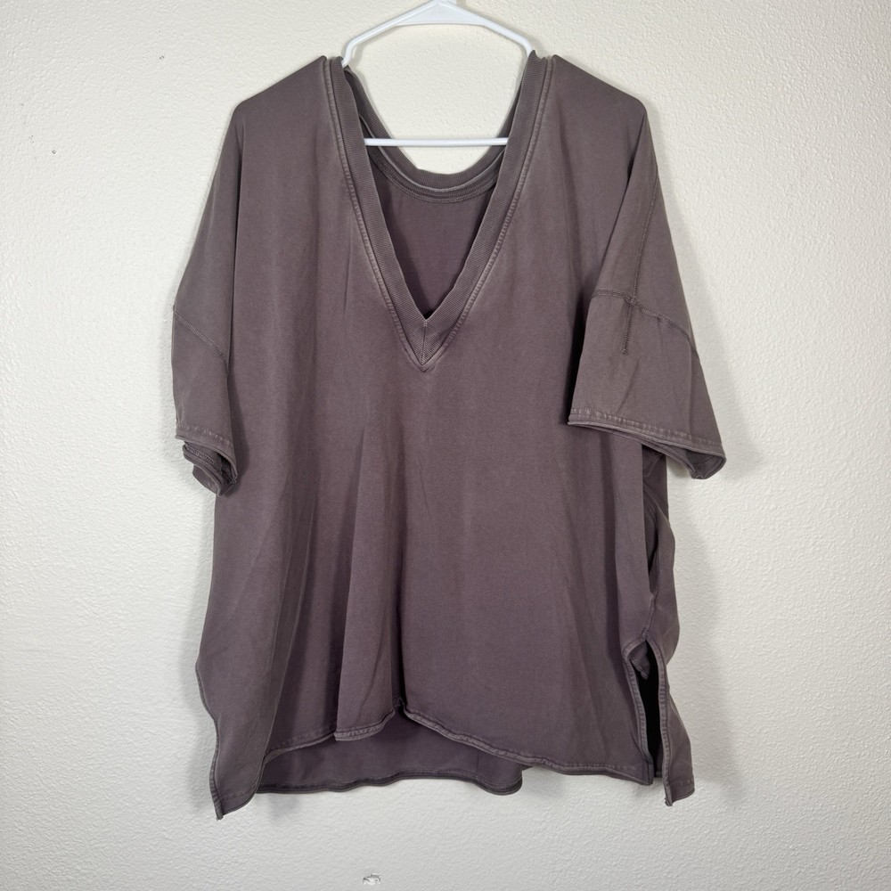 Free People Movement Women’s Oversized Charcoal Brown Size Small Top